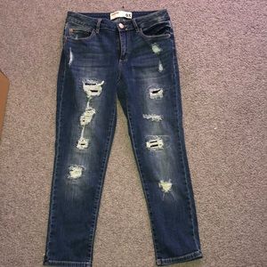 girls jeans, cut off at the ankle